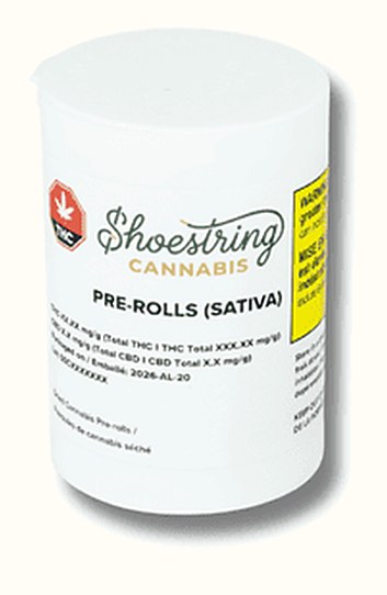 Shoestring Cannabis sativa pre-roll tube